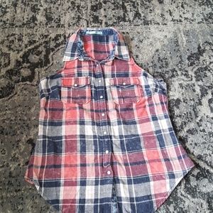 Sleeveless Flannel Top